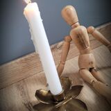Brass flower candlestick