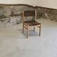 1970 wood and velvet chair