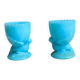 Pair of blue opaline egg cups signed SV Schmid Glassworks