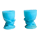 Pair of blue opaline egg cups signed SV Schmid Glassworks
