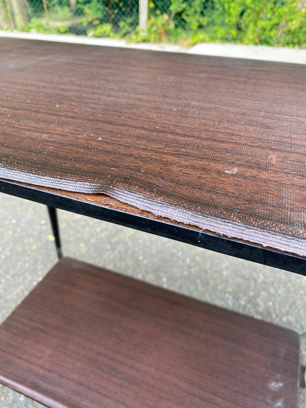 Desserte scandinave vintage en bois et acier