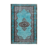 Tapis rustique anatolien des années 1980 180 cm x 275 cm tapis turquoise fait à la main