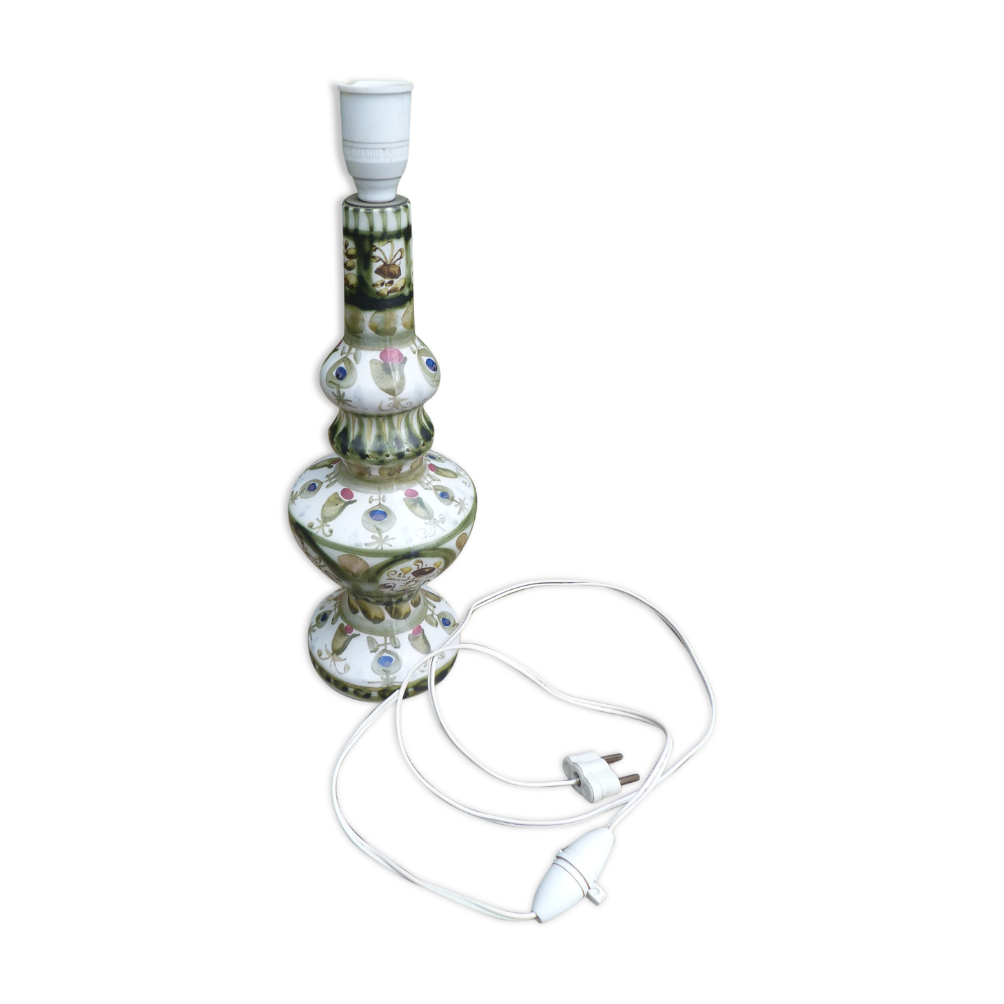 Ceramic lamp Quimper L'Helguen André manufacture Kéraluc