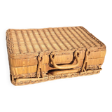 Petite valise vintage en rotin 1970
