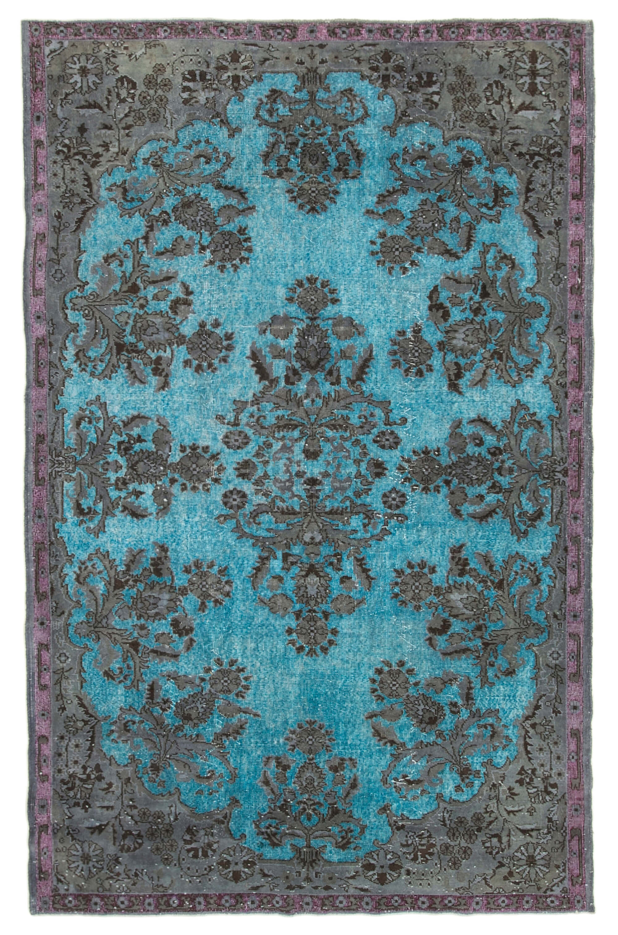 Hand-knotted oriental 1970s 200 cm x 319 cm blue carpet