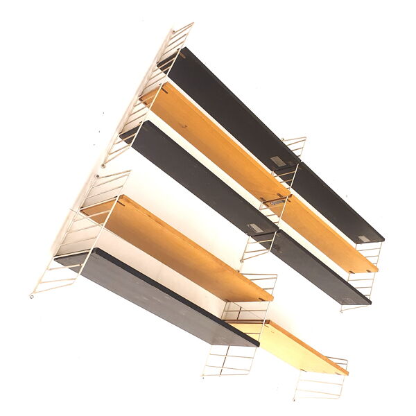 Étagère murale vintage / système mural par Nisse Strinning pour String AB – Suède, fabriqué dans les années 60