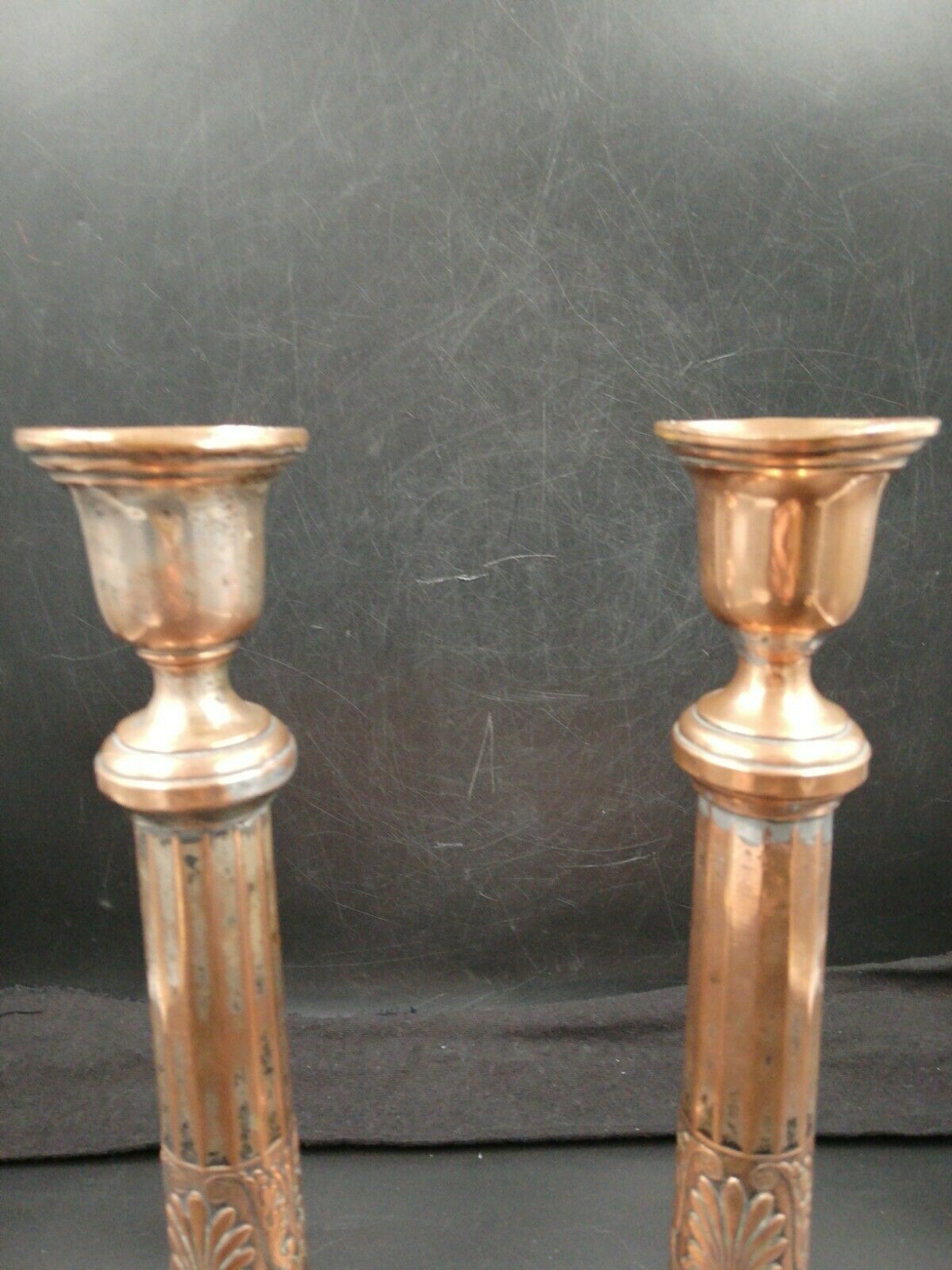 Couple of copper candlestick empire style