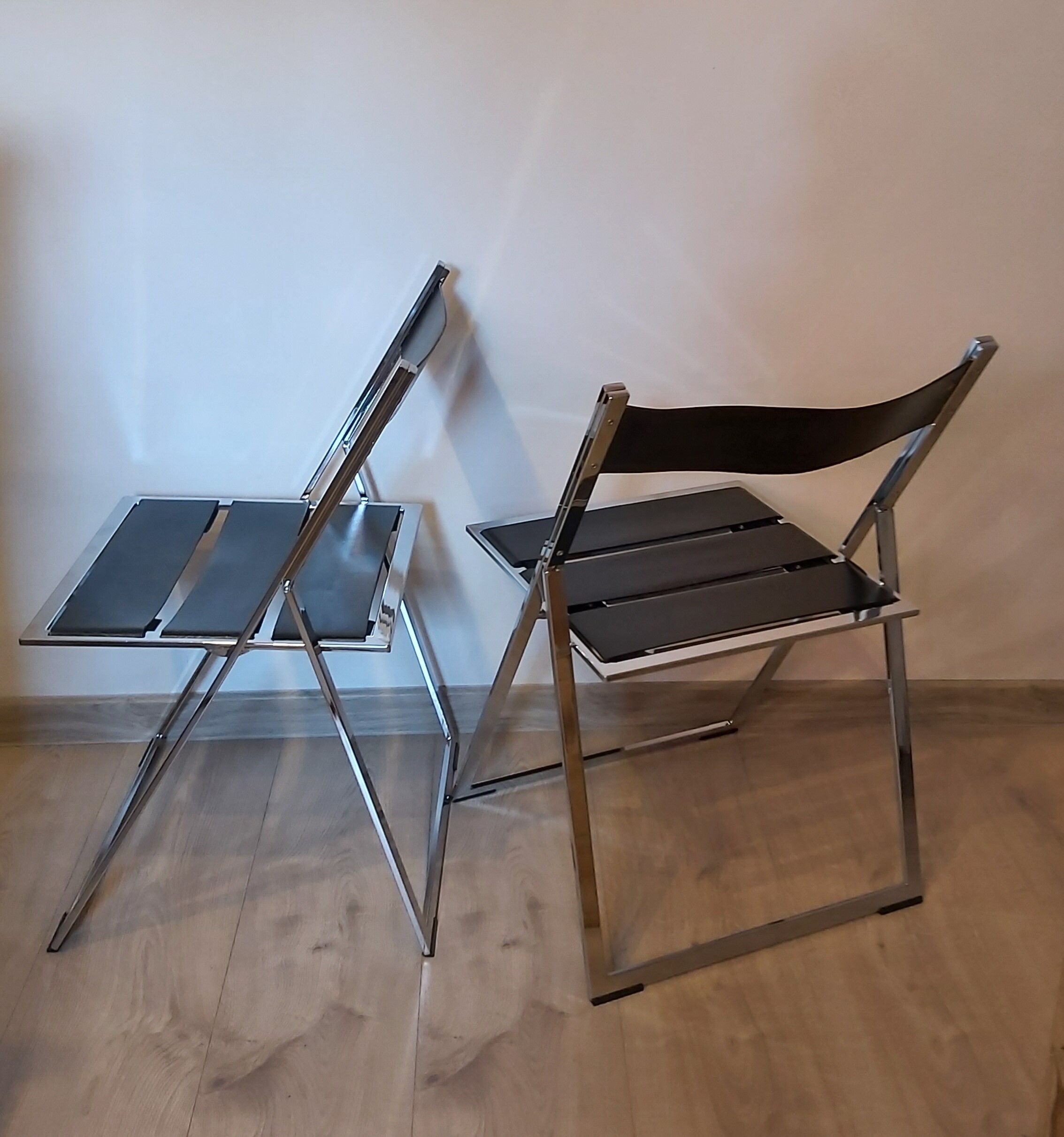 Pair of folding chairs, 1980s
