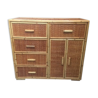 Vintage rattan Dresser