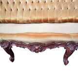 Divano barocco in velluto dorato, anni '50