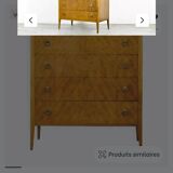 Commande en noyer du milieu du siècle Tallboy