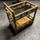 Vintage 1950s bamboo trolley or serving cart.