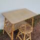 Bureau en rotin avec tabouret vintage- 1950s