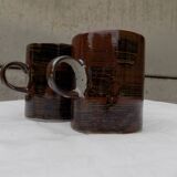 set of 2 stoneware mugs