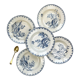 5 assiettes creuses terre de fer gien modèle chardons made in france