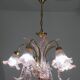 Liz Taylor, Iridiscent Pink Murano Glass Chandelier, 1980s