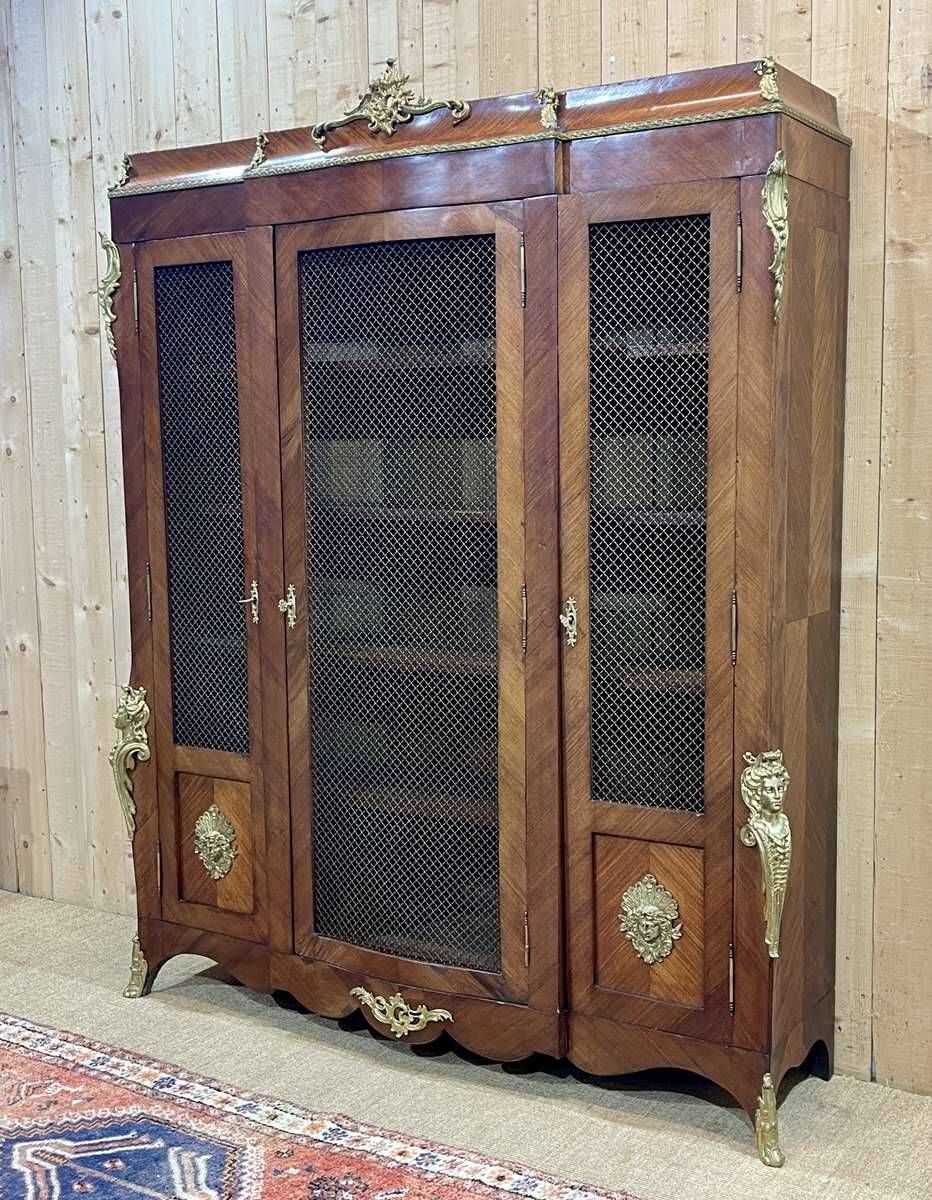 Late 19th century Regency style bookcase in rosewood and oak, removable
