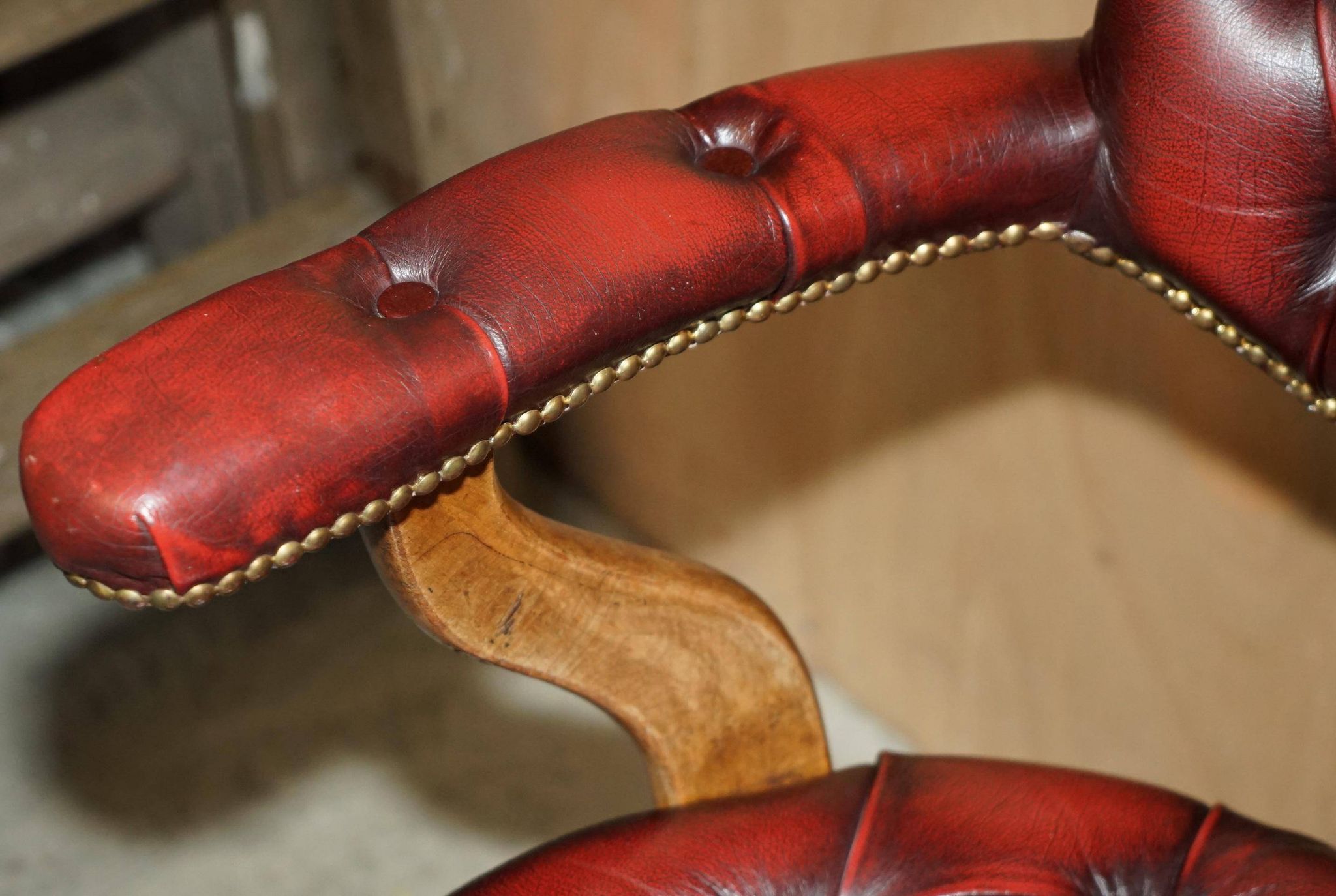 Victorian Chesterfield leather captain's chair