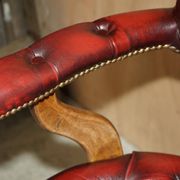 Victorian Chesterfield leather captain's chair