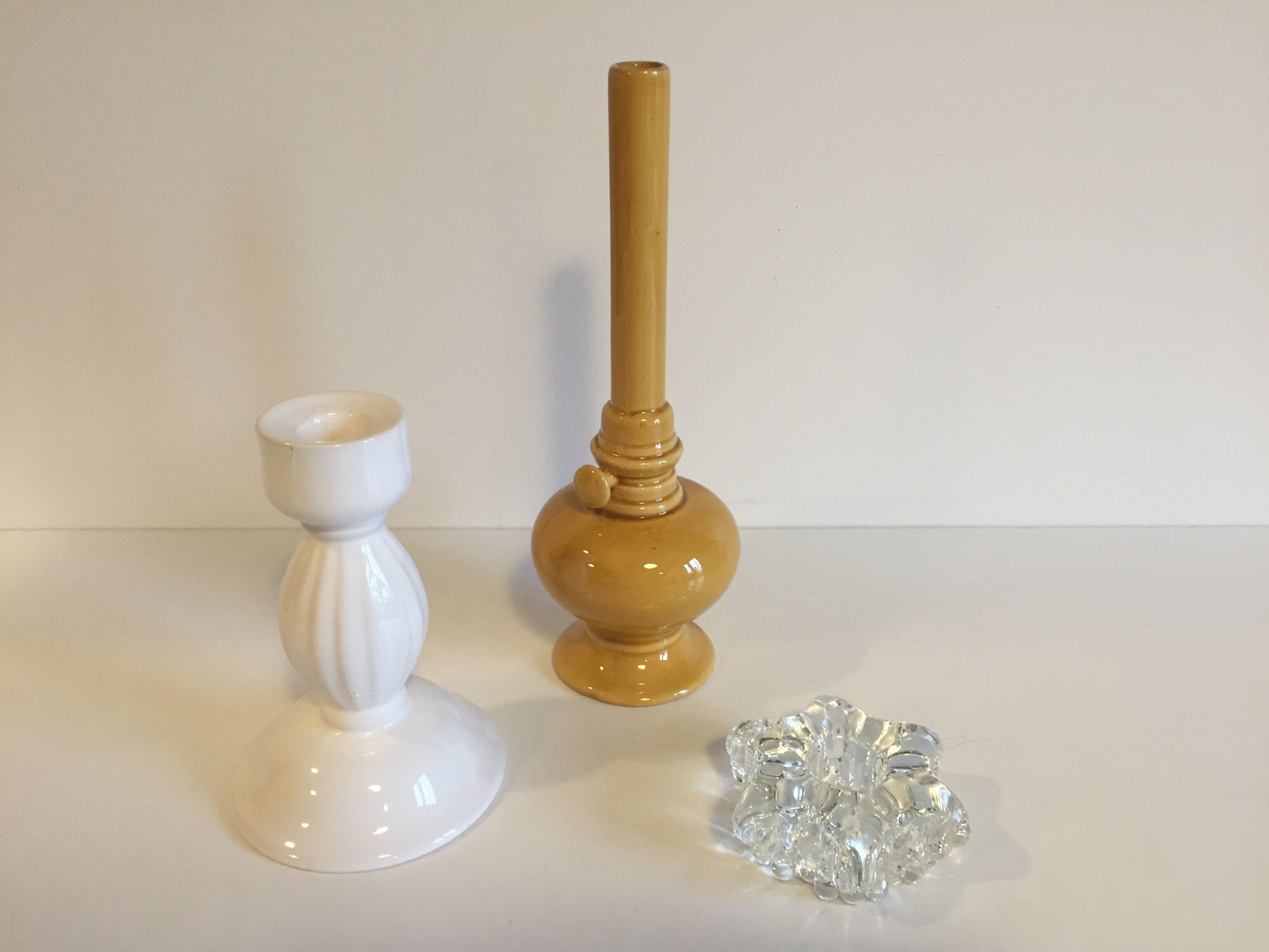 Ensemble de 3 bougeoirs vintage