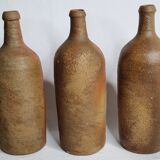 Set of 6 hand-turned stoneware bottles, 31 cm