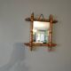 Faux bamboo wooden wall mirror