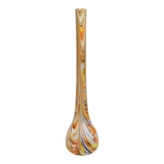 Grand et rare vase vintage en verre Fenicio orange attribué à Fratelli Toso, Italie
