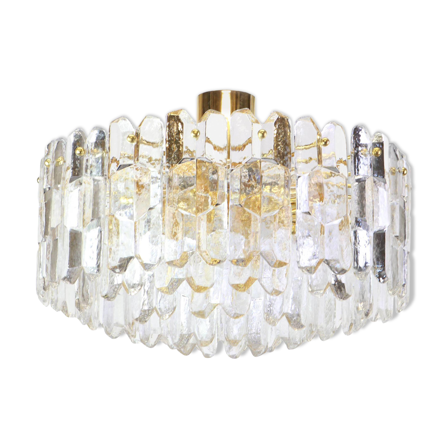 Superb brass and Murano glass light fixture Palazzo, Kalmar, Austria, 1970.