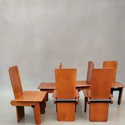 Wooden Chairs attributed to Carlo Scarpa for Gavina, Italy, 1970s, Set of 6
