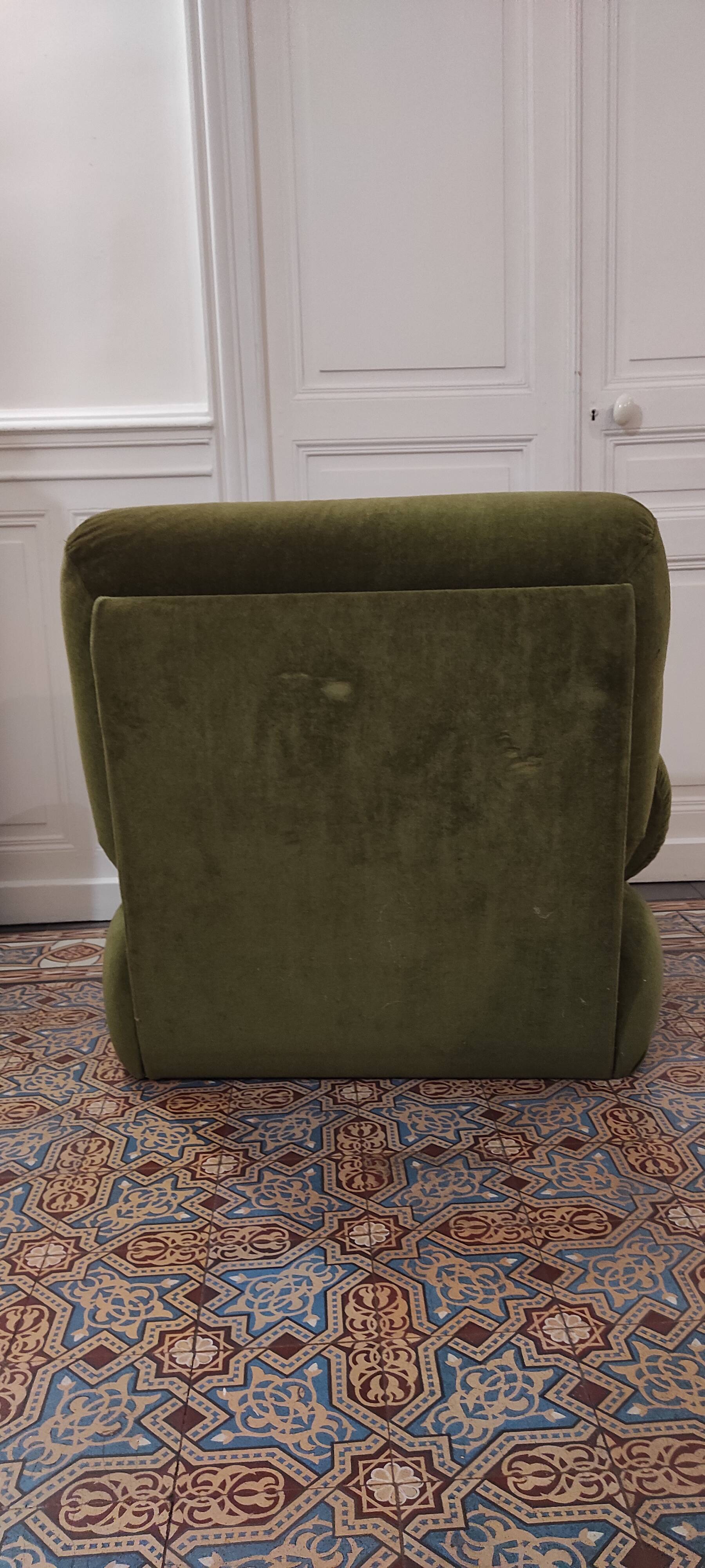 Fauteuil vintage en velours