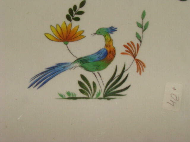 square plate in earthenware from "Gien" from the 1970s