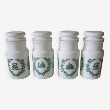 4 opaline apothecary jars in very good condition.