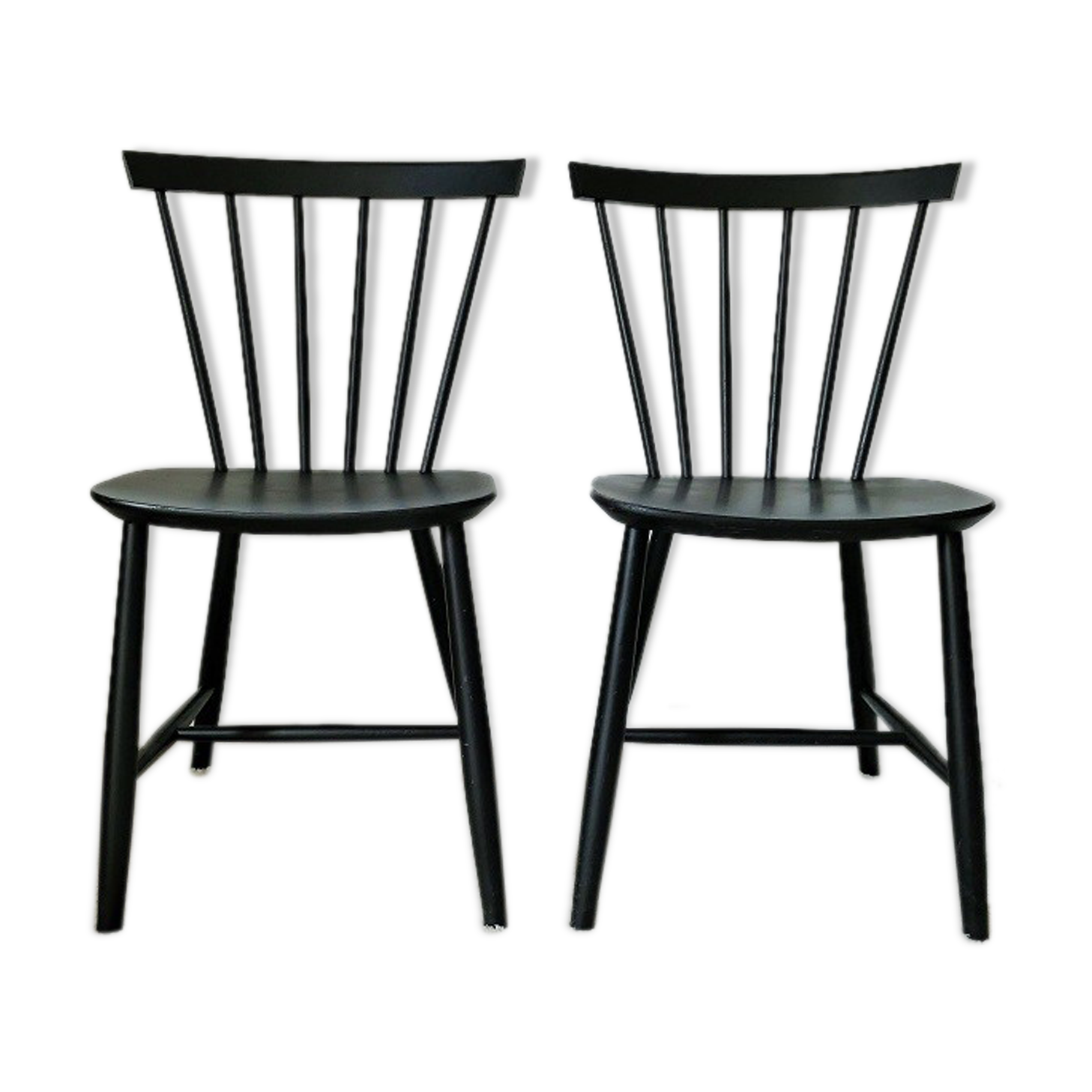 Pair of Scandinavian chairs J46 design Poul M. Volther, 1956