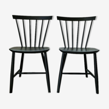 Pair of Scandinavian chairs J46 design Poul M. Volther, 1956