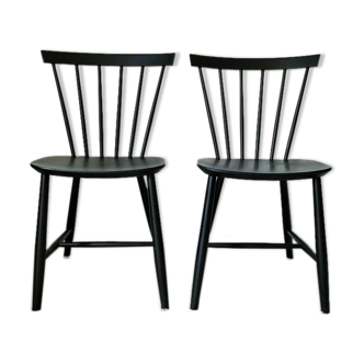 Pair of Scandinavian chairs J46 design Poul M. Volther, 1956