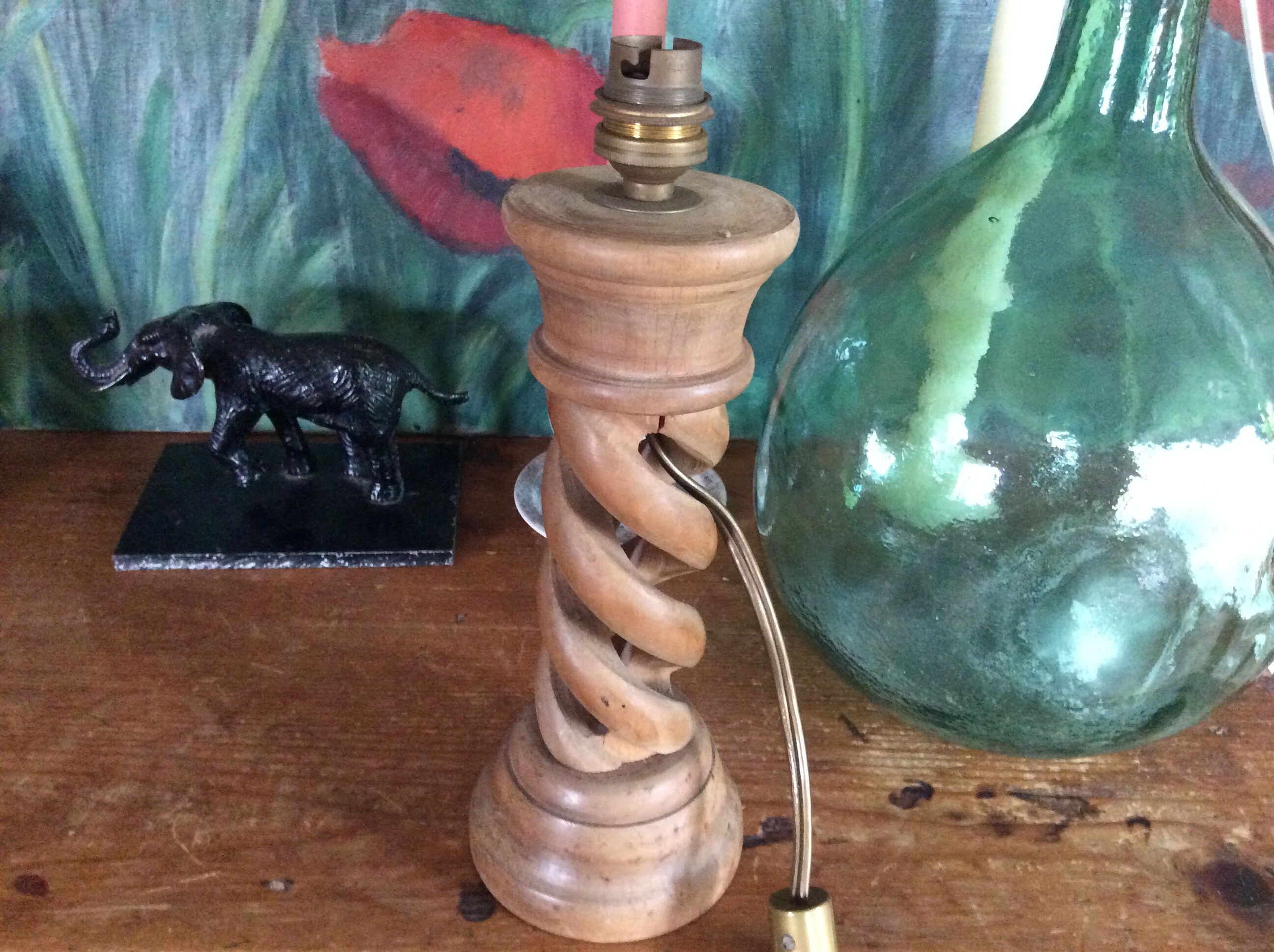 Wooden lamp foot