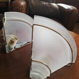 Set of 2 60's corner wall lights