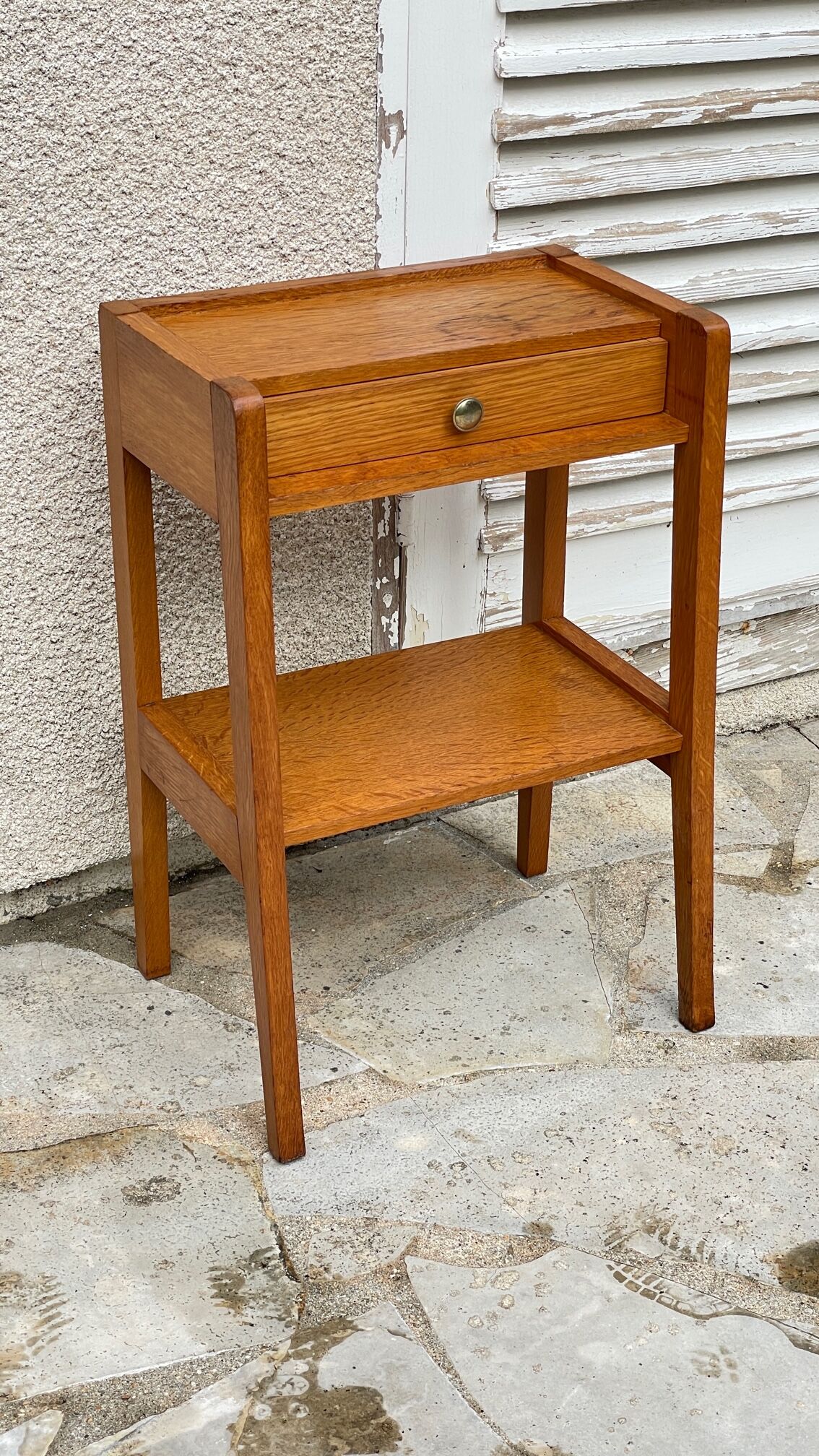 vintage geometric bedside cabinet