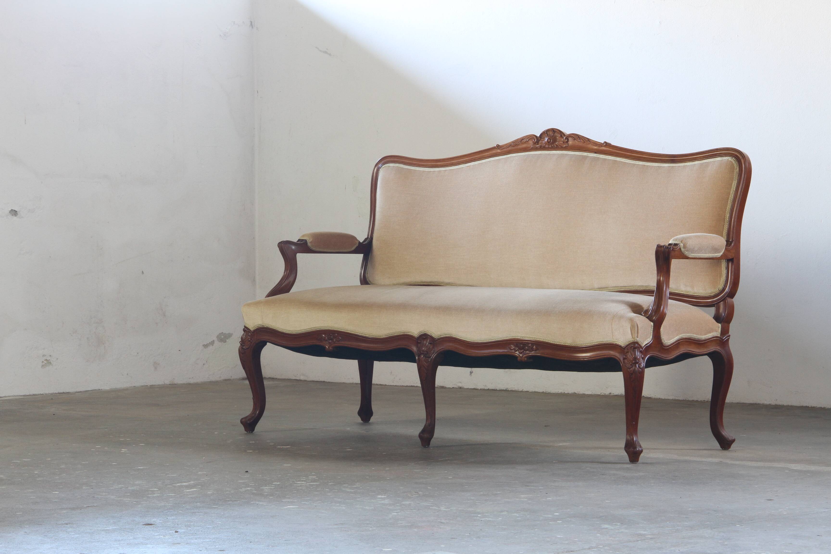Antique Louis XV style 19th century Sofa, French