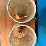Pair of wooden lamps