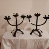 Pair of brutalized candlesticks