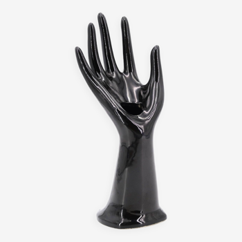Black porcelain ring hand, 70s