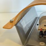 Vintage ikea bent wood and steel wall light