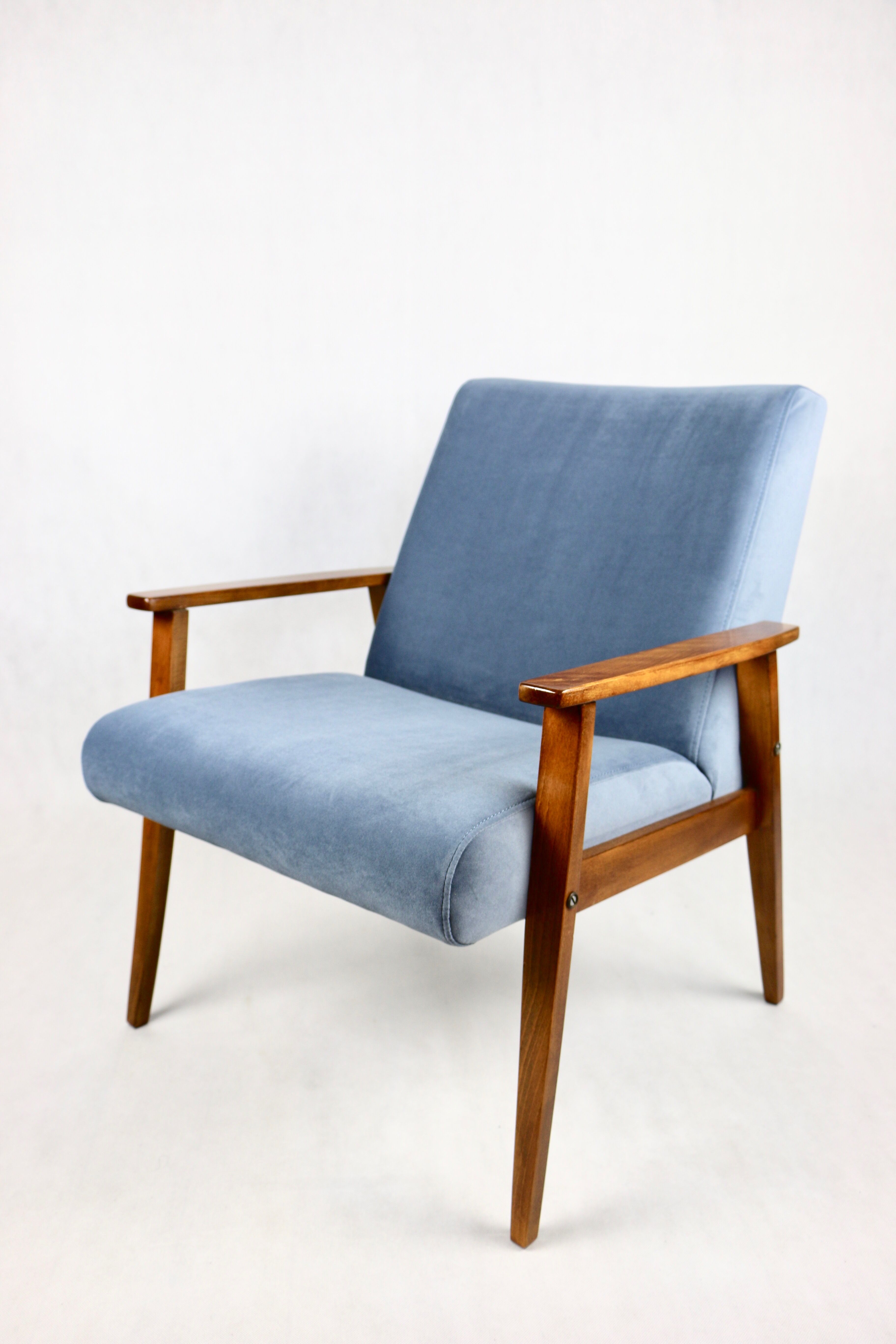 Vintage blue grey jade chair, 1970s