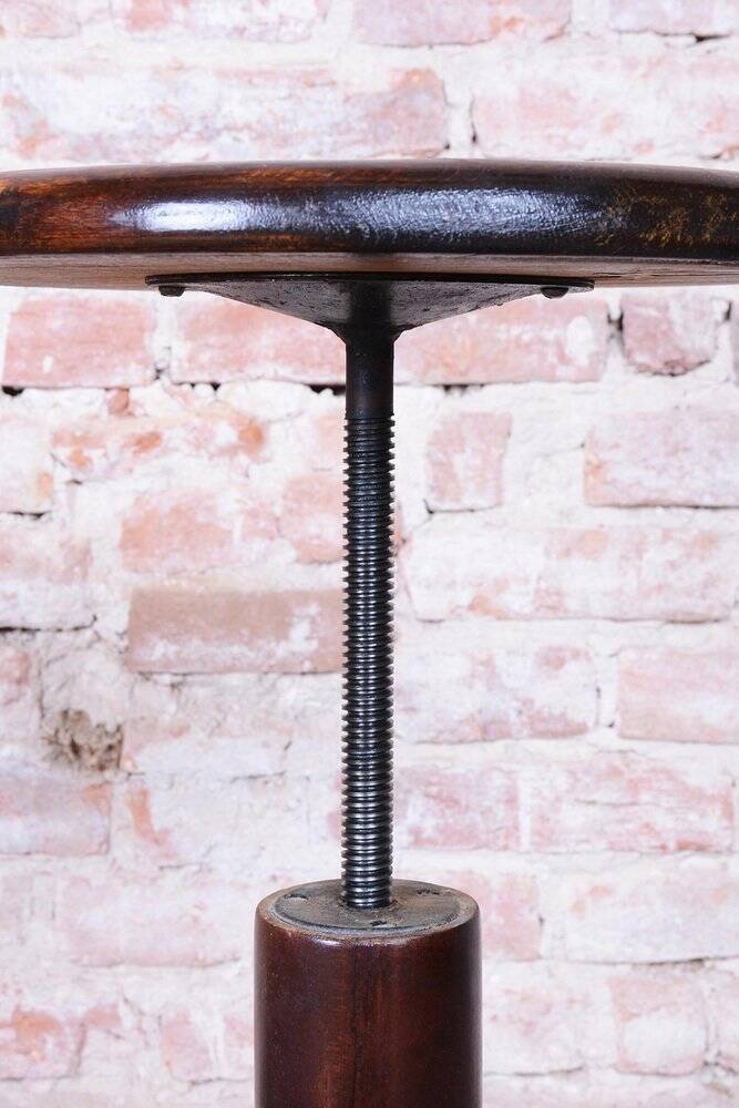 Mid-Century Czech Beech Piano Stool, 1940s