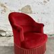 Fauteuil crapaud en velours rouge