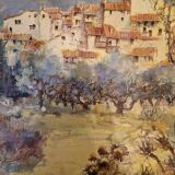 Tableau peinture oliviers