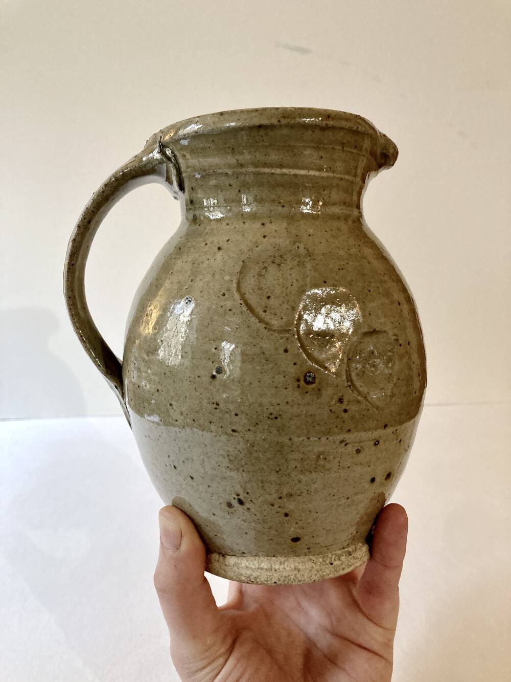 Grey-beige pyrite stone jug