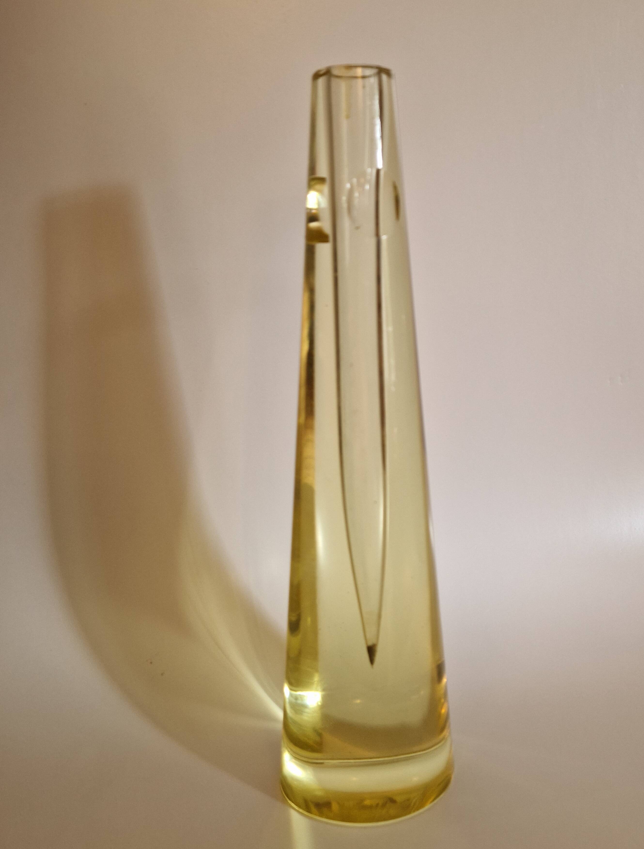 Bohemian soliflore vase, citrine glass