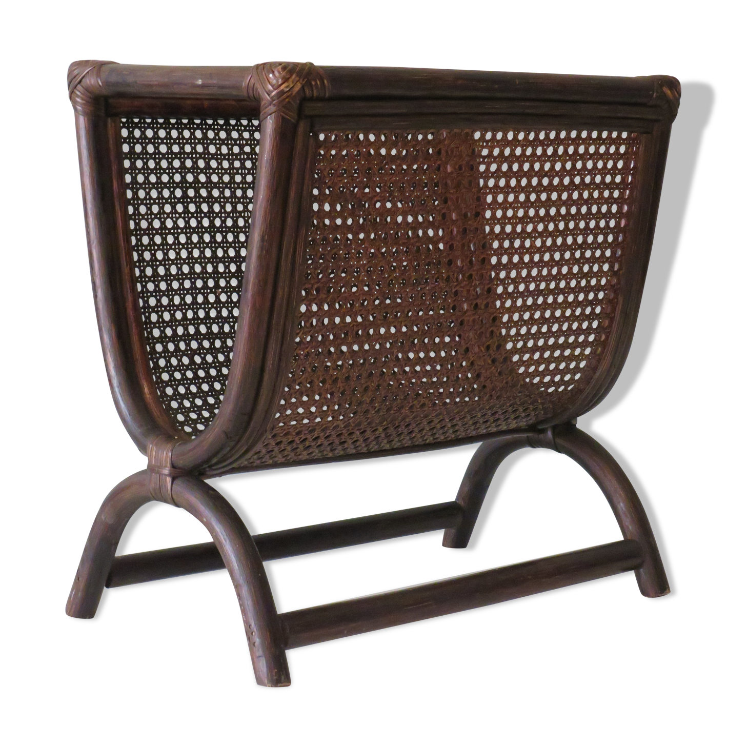 Vintage bamboo and cannage magazine holders, Italy 1960